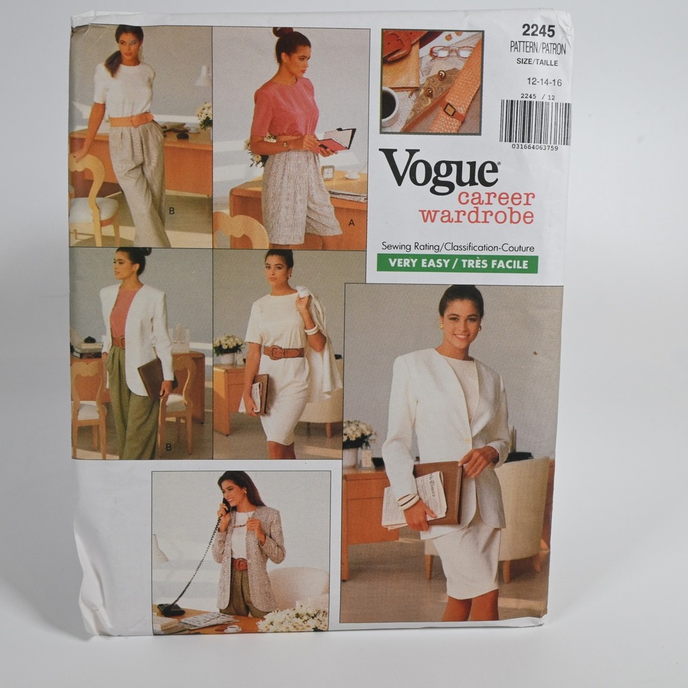 Vogue 2245 Sewing Pattern Career Wardrobe Misses Size 12-16 Uncut Factory Folded